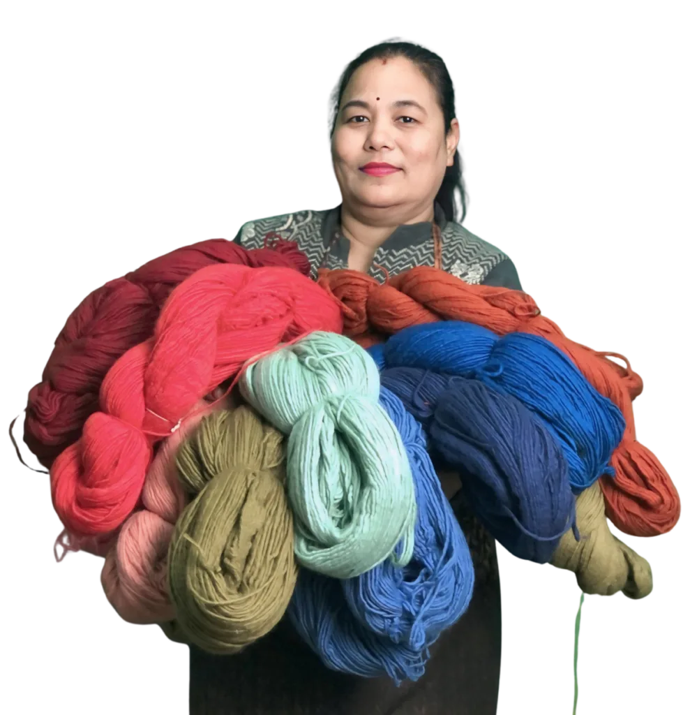 ロシャックハンドニットのメリノウールの美しい色彩