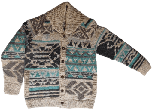 Käsinneulottu monivärinen villapaita - Rochak Handknit