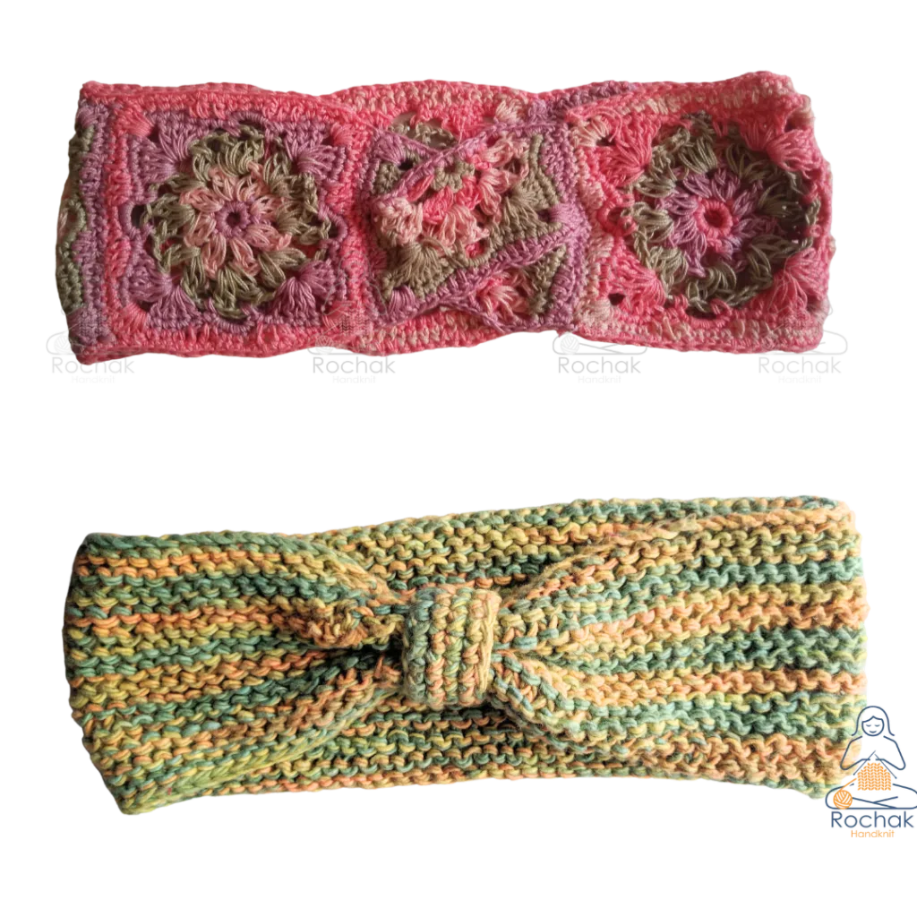 手かぎ針編みのコットンヘッドバンド - Rochak Handknit の編み手によって作られました。