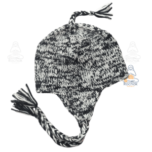 Hand knitted Merino yarn Chevron Earflap Hat