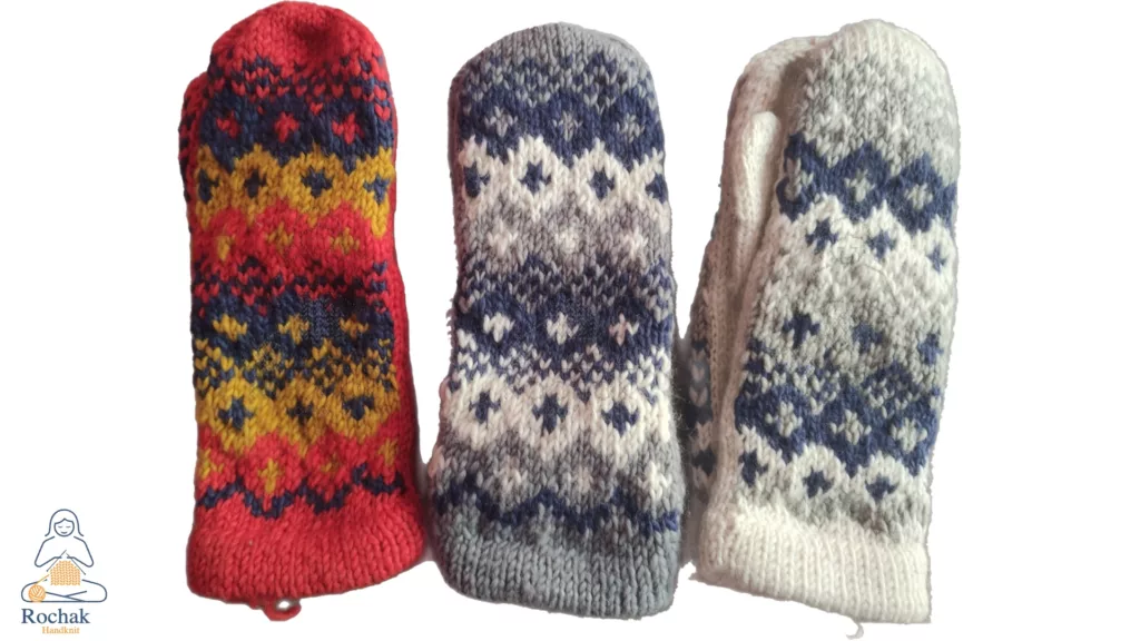 Rochak Handknit Craftによる手作りのメリノ手編みミトン