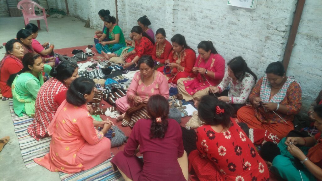 Handknitting Training by Rukmani Devi Shrestha for Hand knitted hat - Rochak Handknit
