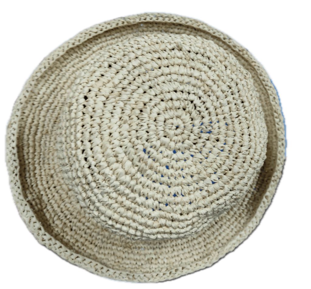 Natural raffia Hat crochet by Rochak Handknit