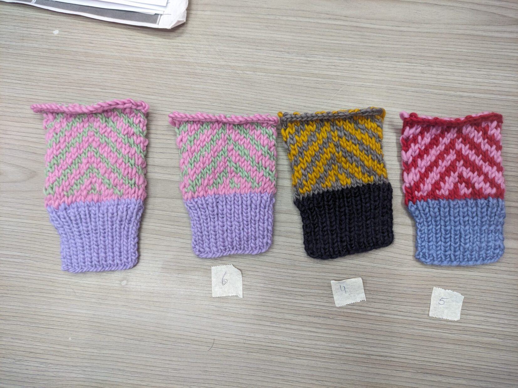 Swatches in Merino