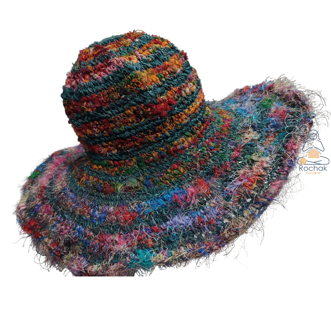 再生丝绸帽子 - 由 Rochak Handknit 的编织者手工编织