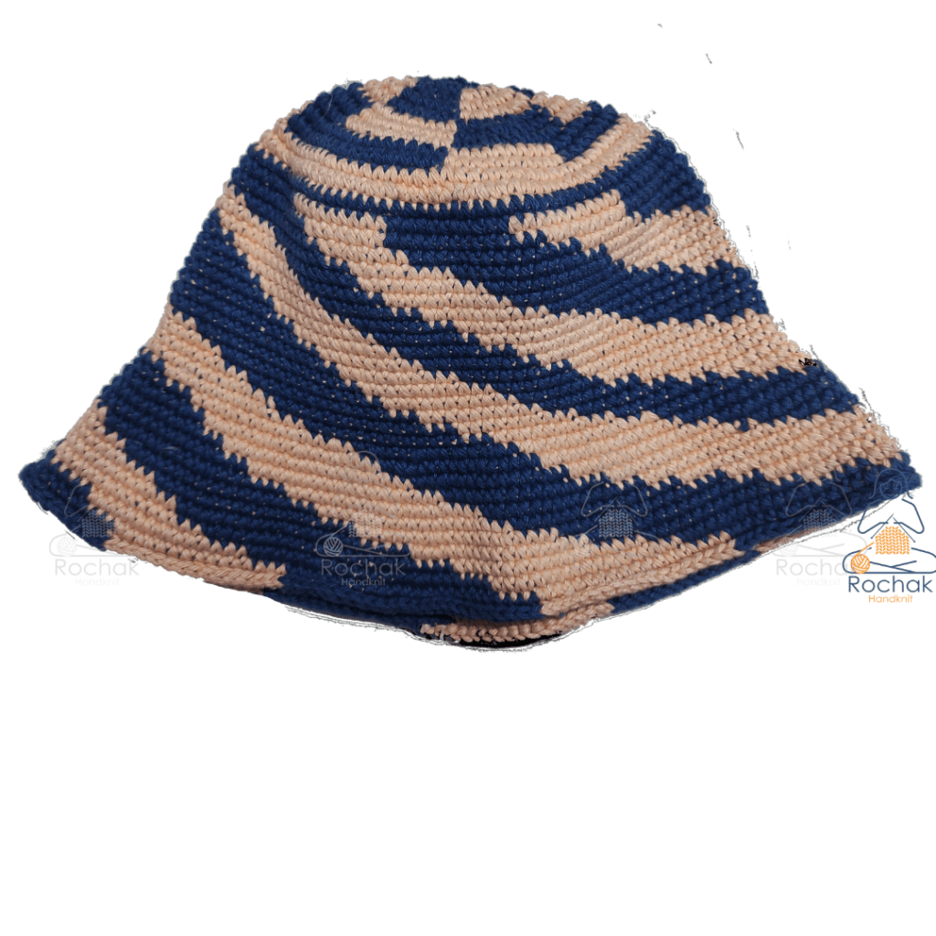 Cappello in cotone con motivo a spirale - Realizzato all'uncinetto da knitters presso Rochak Handknit.