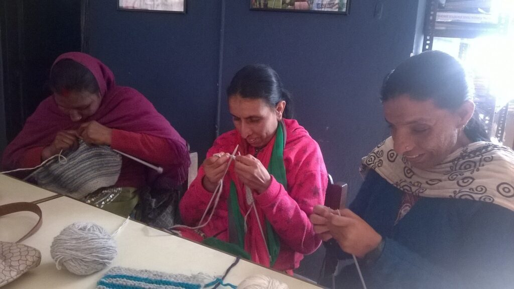 Training at Sparsha - Trained by Rukmani Devi shrestha - Rochak hand knit
