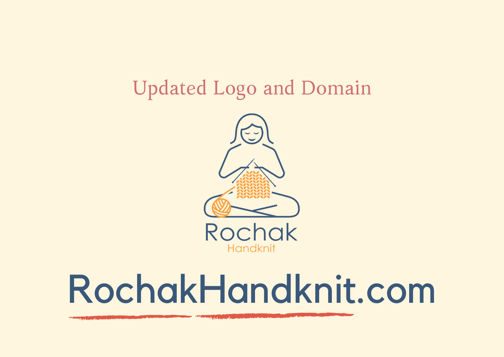 Päivitetty Rochak handknitin logo ja verkkotunnus
