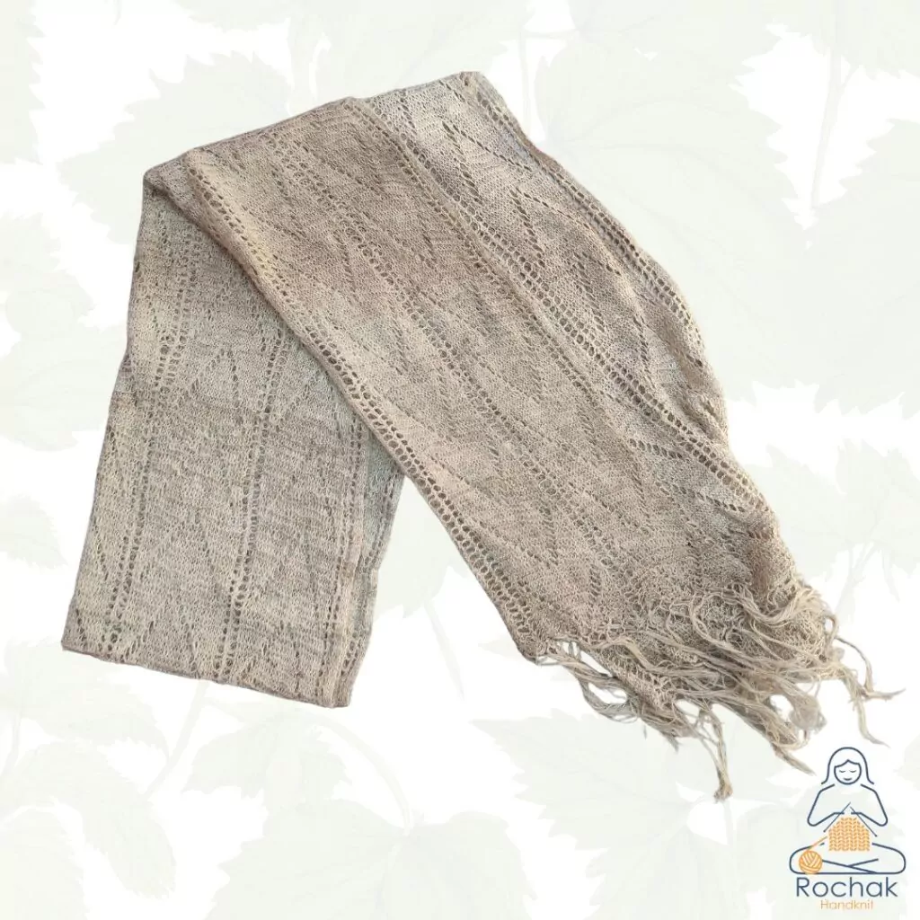 hand crochet shawal from himalayan nettle