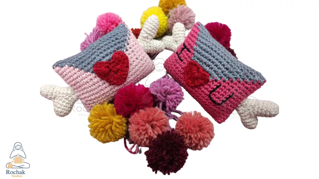 handknitted and hand crochet cotton accessories made by women at Rochak Handknit Craft