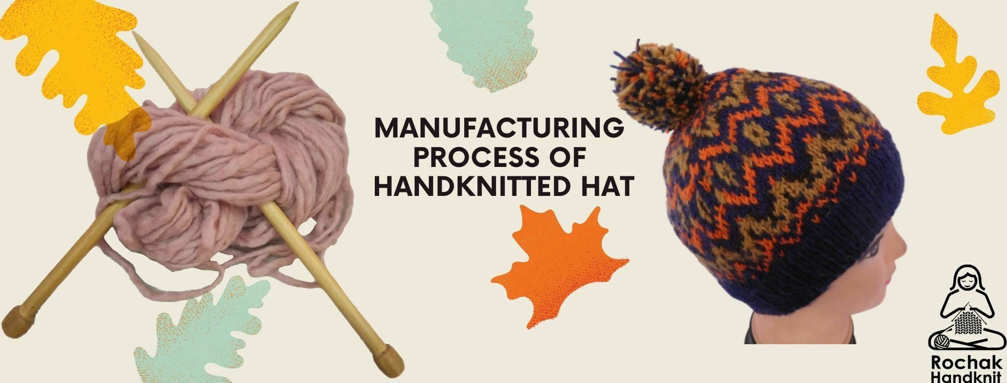 Herstellungsprozess einer handgestrickten Mütze – Rochak Handknit